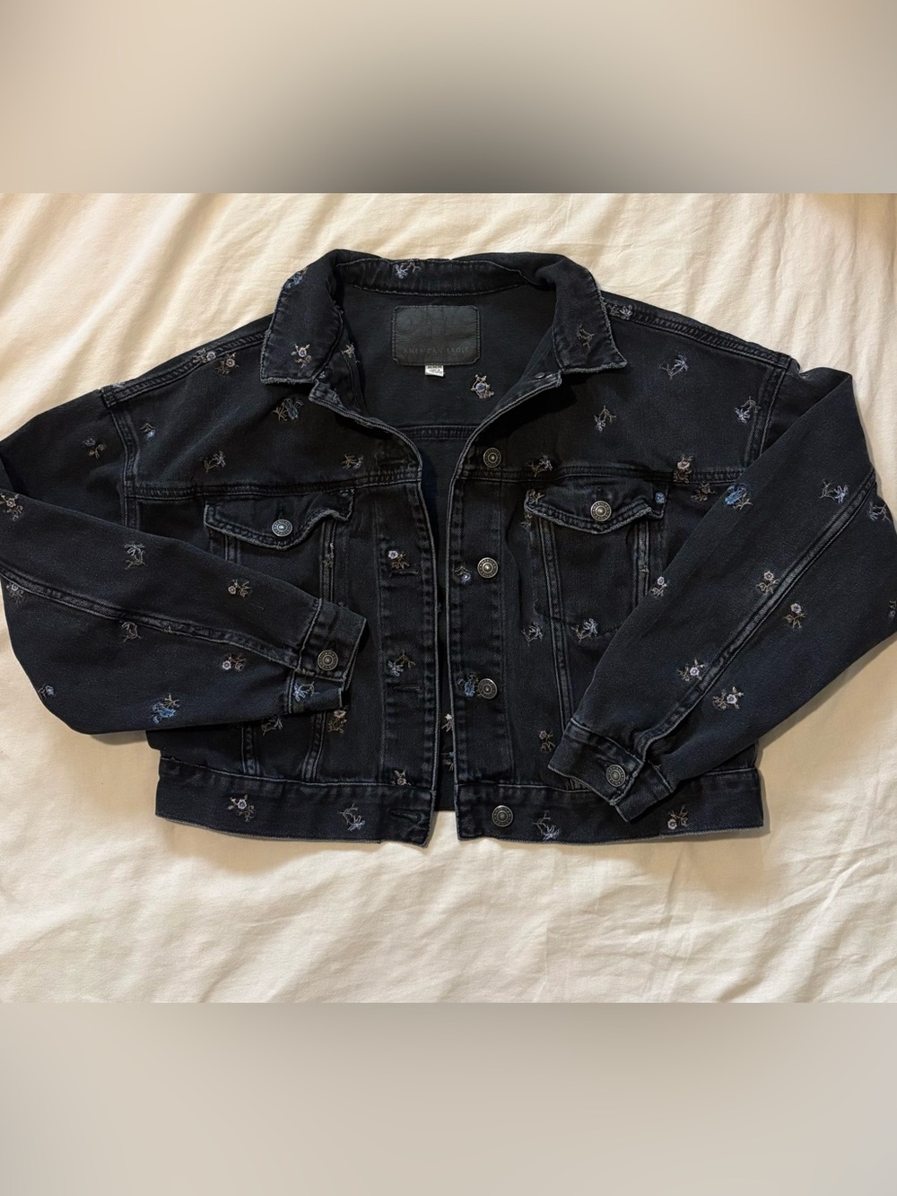 American Eagle Embroidered Denim Jacket